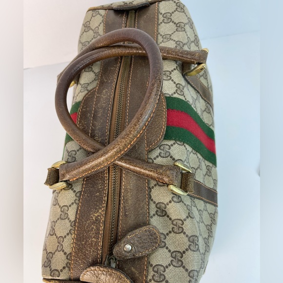 GUCCI Boston Hand bag Sherry GG Supreme Brown Zipper Closure - Picture 5 of 13